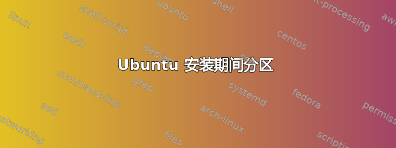 Ubuntu 安装期间分区