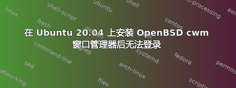 在 Ubuntu 20.04 上安装 OpenBSD cwm 窗口管理器后无法登录