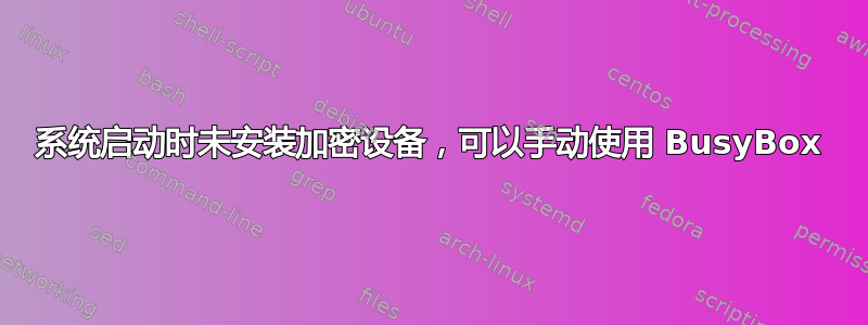 系统启动时未安装加密设备，可以手动使用 BusyBox