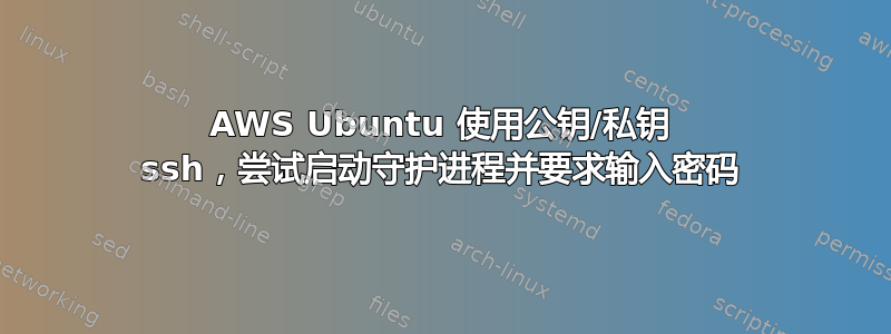 AWS Ubuntu 使用公钥/私钥 ssh，尝试启动守护进程并要求输入密码