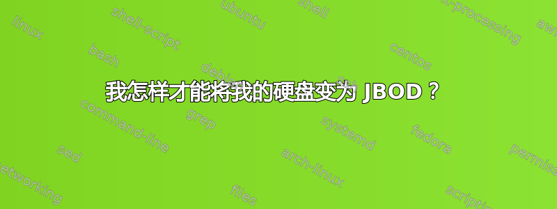 我怎样才能将我的硬盘变为 JBOD？