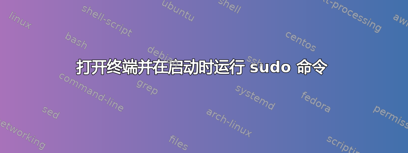 打开终端并在启动时运行 sudo 命令