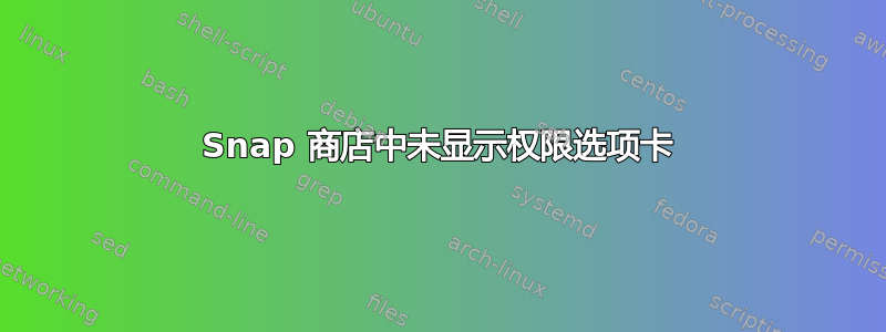 Snap 商店中未显示权限选项卡