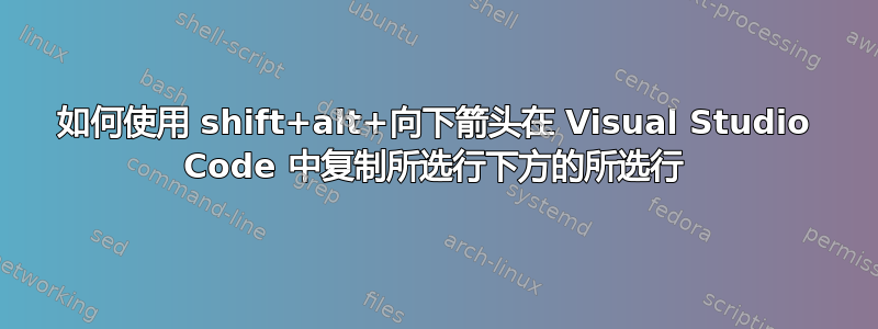 如何使用 shift+alt+向下箭头在 Visual Studio Code 中复制所选行下方的所选行