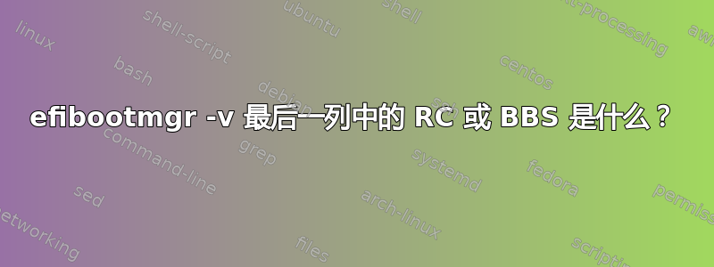 efibootmgr -v 最后一列中的 RC 或 BBS 是什么？