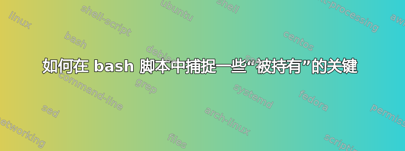 如何在 bash 脚本中捕捉一些“被持有”的关键