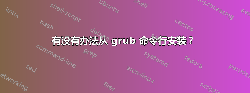 有没有办法从 grub 命令行安装？