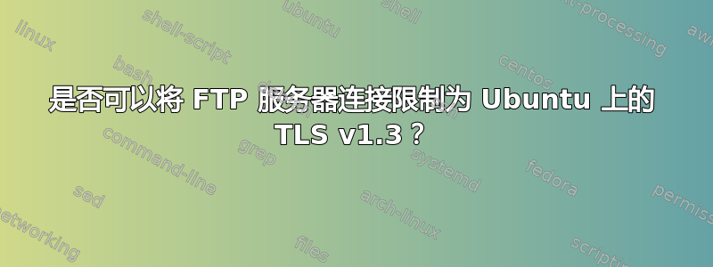 是否可以将 FTP 服务器连接限制为 Ubuntu 上的 TLS v1.3？