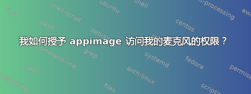 我如何授予 appimage 访问我的麦克风的权限？