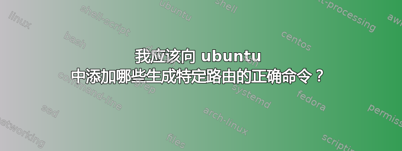 我应该向 ubuntu 中添加哪些生成特定路由的正确命令？