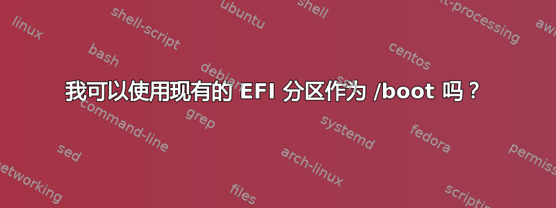 我可以使用现有的 EFI 分区作为 /boot 吗？