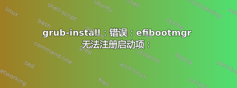 grub-install：错误：efibootmgr 无法注册启动项：