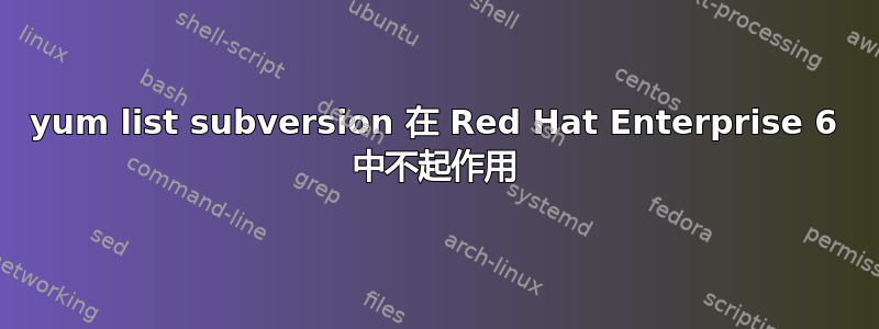 yum list subversion 在 Red Hat Enterprise 6 中不起作用