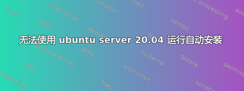 无法使用 ubuntu server 20.04 运行自动安装