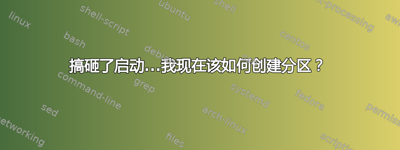 搞砸了启动...我现在该如何创建分区？