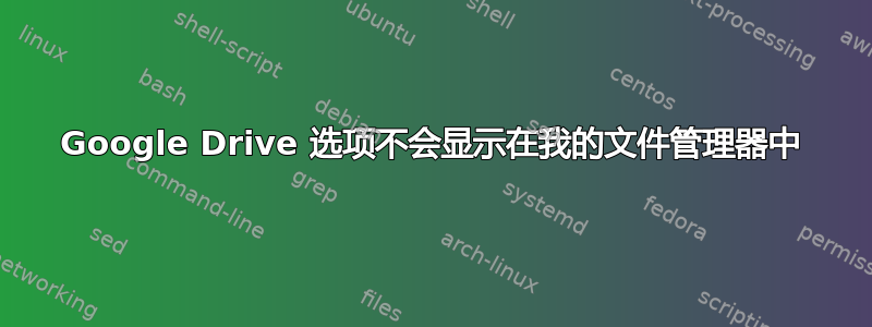 Google Drive 选项不会显示在我的文件管理器中