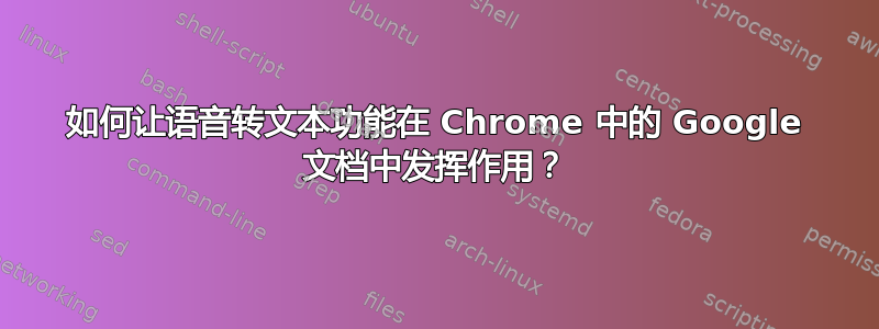 如何让语音转文本功能在 Chrome 中的 Google 文档中发挥作用？