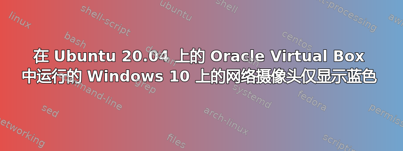 在 Ubuntu 20.04 上的 Oracle Virtual Box 中运行的 Windows 10 上的网络摄像头仅显示蓝色