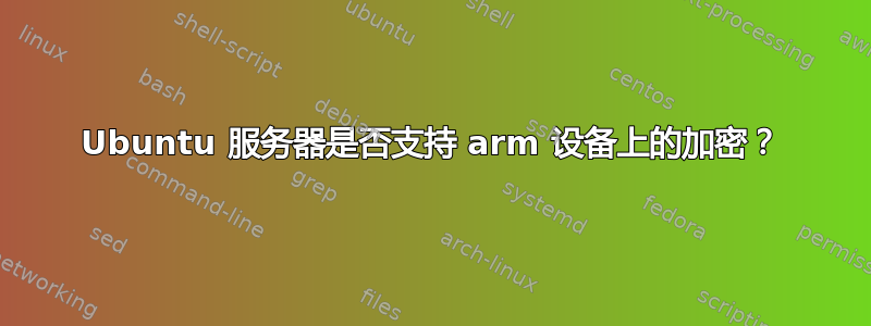 Ubuntu 服务器是否支持 arm 设备上的加密？