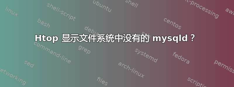 Htop 显示文件系统中没有的 mysqld？