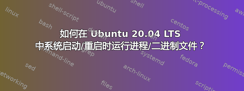 如何在 Ubuntu 20.04 LTS 中系统启动/重启时运行进程/二进制文件？