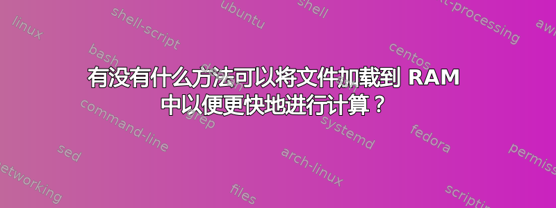 有没有什么方法可以将文件加载到 RAM 中以便更快地进行计算？