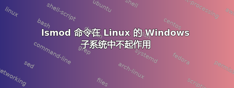 lsmod 命令在 Linux 的 Windows 子系统中不起作用