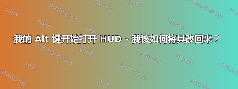 我的 Alt 键开始打开 ​​HUD - 我该如何将其改回来？