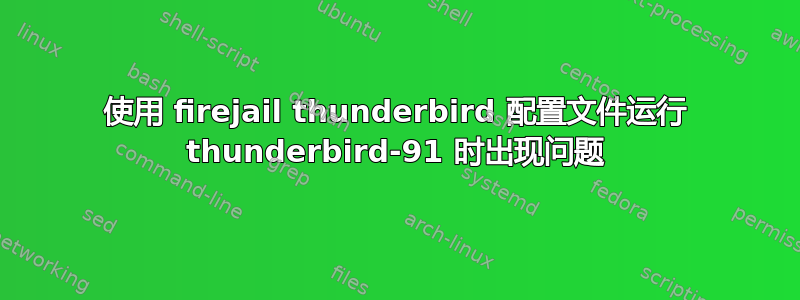 使用 firejail thunderbird 配置文件运行 thunderbird-91 时出现问题