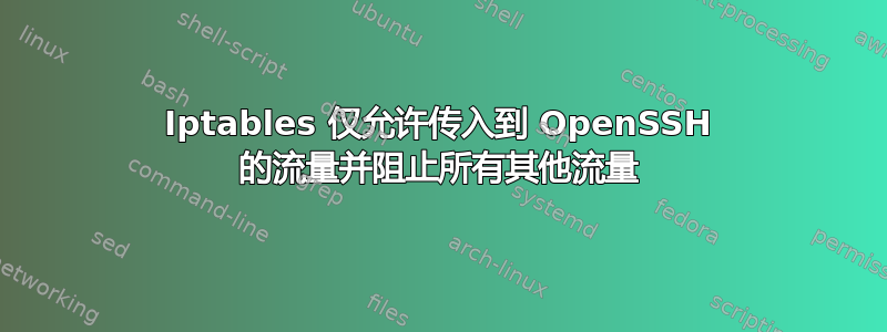 Iptables 仅允许传入到 OpenSSH 的流量并阻止所有其他流量