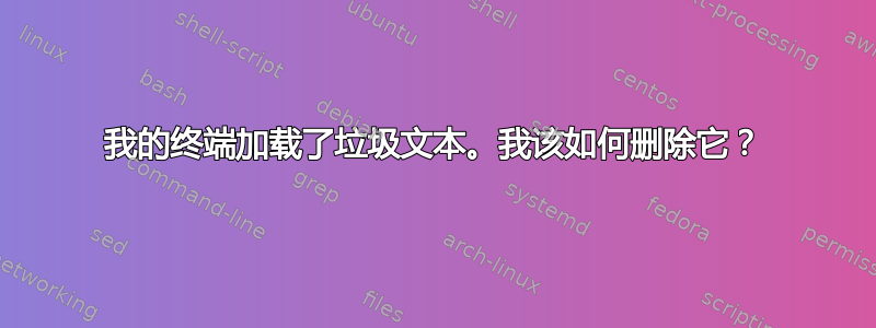 我的终端加载了垃圾文本。我该如何删除它？