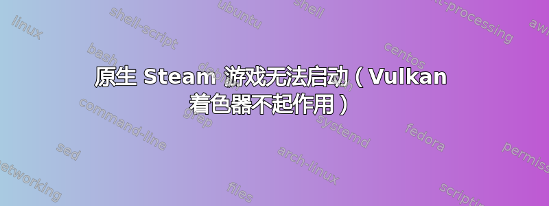 原生 Steam 游戏无法启动（Vulkan 着色器不起作用）