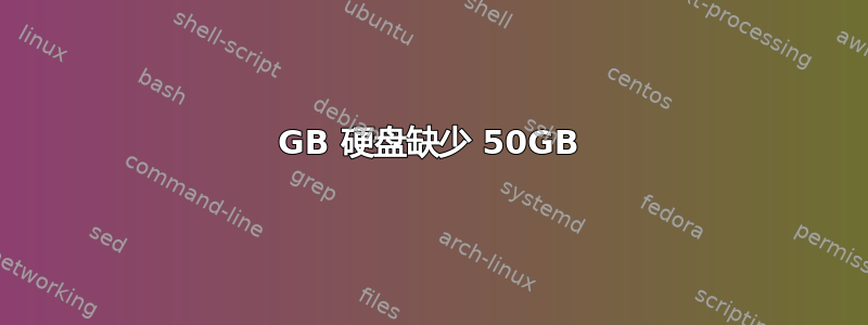 931GB 硬盘缺少 50GB