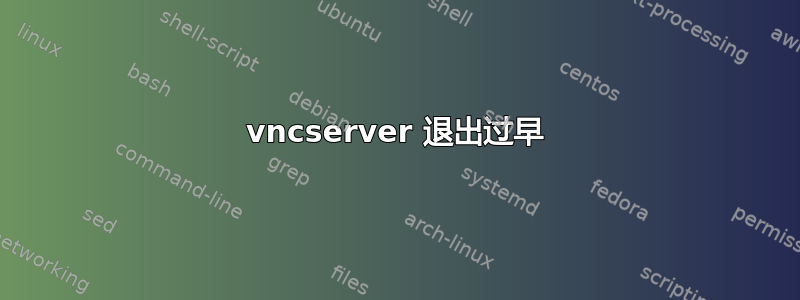 vncserver 退出过早