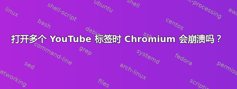 打开多个 YouTube 标签时 Chromium 会崩溃吗？