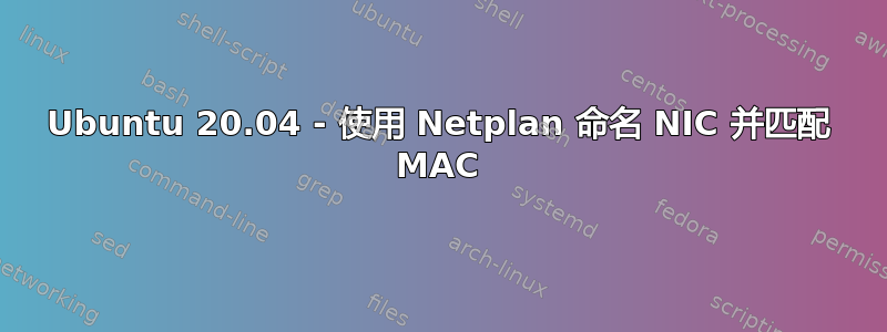 Ubuntu 20.04 - 使用 Netplan 命名 NIC 并匹配 MAC