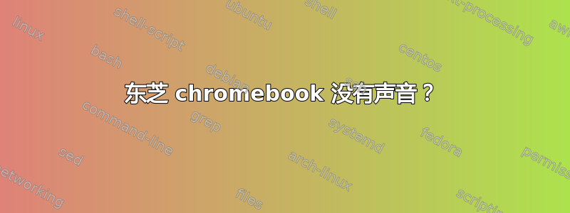 东芝 chromebook 没有声音？