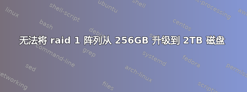 无法将 raid 1 阵列从 256GB 升级到 2TB 磁盘