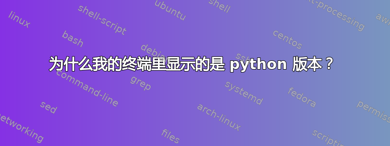 为什么我的终端里显示的是 python 版本？