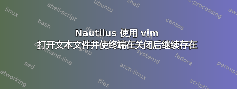 Nautilus 使用 vim 打开文本文件并使终端在关闭后继续存在