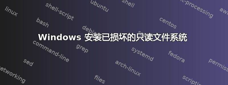 Windows 安装已损坏的只读文件系统