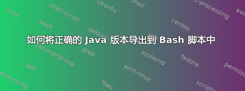 如何将正确的 Java 版本导出到 Bash 脚本中