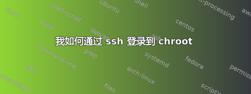 我如何通过 ssh 登录到 chroot