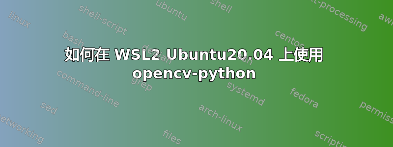 如何在 WSL2 Ubuntu20.04 上使用 opencv-python