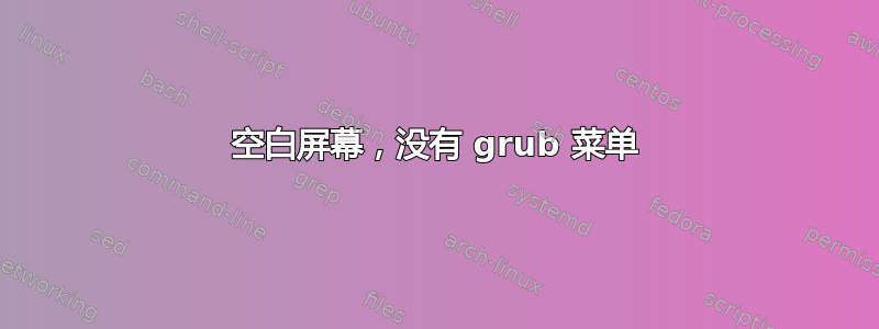 空白屏幕，没有 grub 菜单