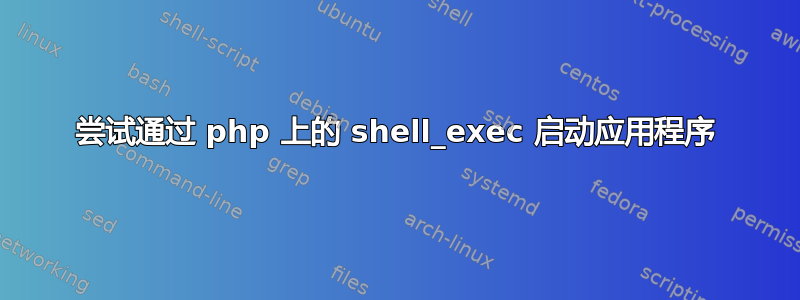 尝试通过 php 上的 shell_exec 启动应用程序