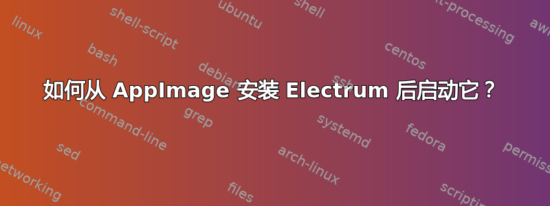 如何从 AppImage 安装 Electrum 后启动它？