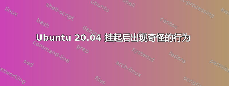 Ubuntu 20.04 挂起后出现奇怪的行为