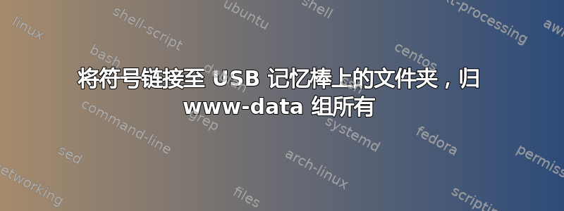 将符号链接至 USB 记忆棒上的文件夹，归 www-data 组所有