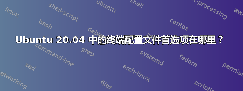 Ubuntu 20.04 中的终端配置文件首选项在哪里？